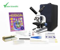 Vision Scientific VME0018-ST-RC-P3 Dual View Elementary Microscope, 40x-1000x Magnification, Rechargeable, Microscope Book, Microscope Discovery Kit, 50 Prepared Slides Set, Carrying Case