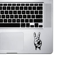 StickAny Palm Series Peace Sign Real Hand Sticker for MacBook Pro, Chromebook, and Laptops (Black)