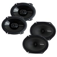Rockford Fosgate 2 New P1683 6x8 130 Watt 3 Way Car Coaxial Speakers Audio2 New R168X2 6x8 110W 2 Way Car Coaxial Speakers Audio Stereo