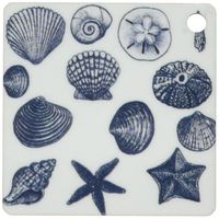 3dRose Blue Sea Shells Nautical Beach Theme Ocean Art Key Chains, Set of 2 (kc_155830_1)