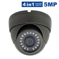 5MP Dome Security Camera,Anpvees Hybrid HD 1080P 4 in 1 TVI/CVI/CVBS/AHD Waterproof Outdoor/Indoor Day & Night Vision 3.6mm Lens Dome Cameras for CCTV Camera System-Black (Gray-1pack)