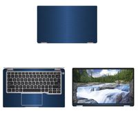 Decalrus - Protective Decal for Dell Latitude 14 7400 2-in-1 (14" Screen) Laptop Blue Texture Brushed Aluminum Skin case Cover wrap BAdellLatitude14_7400Blue