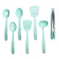 GreenLife CC001729-001 Nylon Cooking Set, 7-Piece, Turquoise, 7pc Utensil, Turqouise