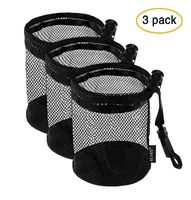 ELVES 3 PCS Lightweight Nylon Mesh Golf Ball Bags with Sliding Drawstring Cord Lock Closure, Can Hold 12 Golf Balls,Black Mesh Bag for Golf Tennis Balls,Gym,Shower,Washing Toys,Diving