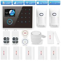 GSM WiFi Home Security Alarm System, TINGPO GPRS Wireless Burglar Alert Wi-Fi SMS Calling Alarms with 6 Door Sensors, 2 Motion Detectors, 1 SOS Call Button, 1 Doorbell Button and 2 Remote Fobs