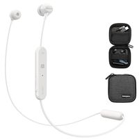 Sony WI-C300 Wireless in-Ear Headphones, White (WIC300/W) w/Earphone Case Pouch