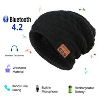 Bluetooth Beanie Music Hat,Wireless Headphones Musical Speaker Grid Pattern Knitted Cap for Winter Walking Dog Winter Sports Traveling Exercise Running Waiting Bus (Black)