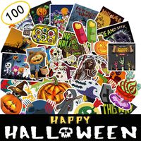 100 Pcs Different Halloween Car Stickers Motorcycle Bicycle Skateboard Laptop Luggage Decals Bumper Stickers Waterproof
