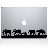 The Decal Guru Elephant March MacBook Decal Vinyl Sticker - 13" MacBook Pro (2016 & Newer) - Black (0152-MAC-13X-BLA)