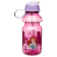 Zak Designs Disney Princess Kids Water Bottle with Straw and Built-in Carrying Loop, Durable Water Bottle Has Wide Mouth and Break Resistant Design is Perfect for Kids (14oz, Tritan, BPA-Free)