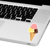 Ice Cream Cone Laptop Trackpad Sticker 3" Tall x 1.5" Wide