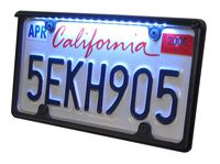 Car License Plate with LED Light for License Plate (Black)
