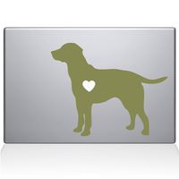 The Decal Guru Labrador Retriever Love Silhouette Decal Vinyl Sticker, 13" MacBook Pro (2015 & Older Models), Gold (2337-MAC-13P-G)