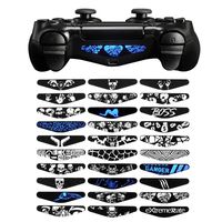 eXtremeRate 30 Pcs/Set Vinyl Reuseable Lighttight Led Light Bar Decals Stickers for Playstation 4 PS4 PS4 Slim PS4 Pro Remote Controller Skins