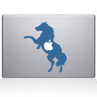 The Decal Guru 0158-MAC-11A-LB Bucking Horse Vinyl Sticker, 11" Macbook Air, Blue