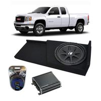 Compatible with 2007-2013 GMC Sierra Extended Cab Truck Kicker Comp C12 Single 12 Sub Box Enclosure & CXA400.1