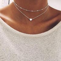 Party Necklaces,Hemlock Fashion Women Multilayer Love Heart Pendant Necklace Chain Jewelry (Silver)