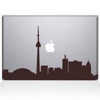 The Decal Guru 2076-MAC-15P-BRO Toronto Cityscape Decal Vinyl Sticker, Brown, 15" MacBook Pro (2015 & Older)