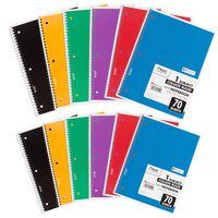 Mead Spiral Notebook 1 Subject. 70 ct. CR, 12 Pack
