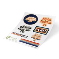 Alpha Epsilon Pi 70's Themed Sticker Sheet Decal Laptop Water Bottle Car aepi (Full Sheet - 70's)