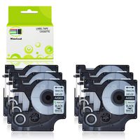 NineLeaf 6 Pack Compatible for Dymo Standard D1 45803 S0720830 Label Tape Black on White 3/4'' W x 23' L 19 mm x 7 m Labeling Cassette LabelManager 350D 400 500TS 160 280 450D 500TS PnP Label Makers