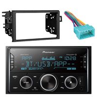 Pioneer Vehicle Digital Media 2DIN Receiver with Bluetooth Enhanced Audio Functions, Black with Metra Double DIN Installation Dash Kit & Metra Wiring Harness for 1998-2005 Acura/Suzuki/Honda Vehicles.