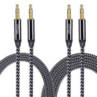 CSHope Audio Cable Aux Cord Nylon Braided Auxiliary Stereo Cable 2Pack, 10ft + 3.3ft