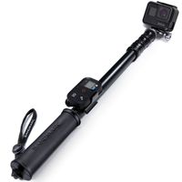 SANDMARC Pole - Metal Edition: 15-50" Waterproof Extension Stick (Pole) for GoPro Hero 7, Osmo Action, Hero 6, Hero 5, Fusion, Session, Hero 4, 3+, 3, 2, and HD Cameras - with Remote Clip (Mount)