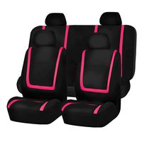 FH Group FB032PINK114 Pink Unique Flat Cloth Car Seat Cover (w. 4 Detachable Headrests and Solid Bench)