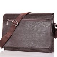 Men Bags Brown Laptop Computer Messenger Bags Leather Briefcase Crossbody Bag for Men Soft Leather Shoulder Bag 14 inch SAJOSE (Brown)