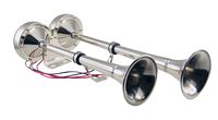Pactrade Marine Boat RV Car Stainless Steel Dual Trumpet Horn Complete Set 12V