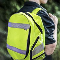 HI VIZ VIS VISIBILITY REFLECTIVE RUNNER CYCLIST BACKPACK LAPTOP RUCKSACK BAG NEW