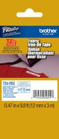 Brother Genuine P-touch TZE-FA3 Tape, 1/2" (0.47") Wide Fabric Iron-On Tape, Navy Blue on White, Can be Ironed onto Virtually Any Cotton Item, 0.47" x 9.8' (12mm x 3M), Single-Pack, TZEFA3