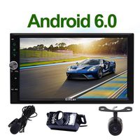 Front & Rear Camera Included! Android 7.1 Double Din Car Stereo with 7'' Touch Screen in Dash GPS Navigation Entertainment Radio Receiver with External Microphone Support Bluetooth WiFi Mirror Link