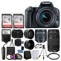 Canon EOS Rebel SL2 Digital SLR Camera + EF-S 18-55mm IS STM Lens + EF 75-300mm III Autofocus Lens + 48GB Memory Card + Photo4Less DC59 Gadget Bag + UV Filter Kit + Tripod - Top Value Accessory Bundle
