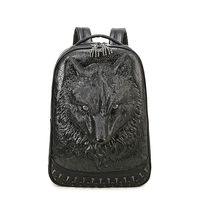 3D Print Animal Studded Backpack PU Leather Cool Backpack Bookbag