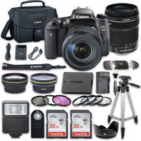 Canon EOS Digital Rebel T6s 24.2MP SLR Digital Camera with Canon EF-S 18-135mm f/3.5-5.6 is STM Lens + 2pc SanDisk 32GB Memory Cards + Accessory Kit