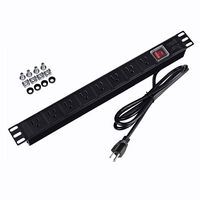 3AbestBuy 19" 12 Outlet Power Strip Surge Protector Rack-Mount PDU with 6 Feet, 125V/15A, 1800 Joule, Black
