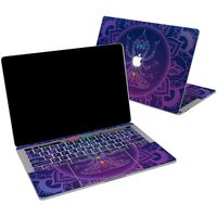 Lex Altern Vinyl Skin for MacBook Air 13 inch Mac Pro 16 15 Retina 12 11 2019 2018 2017 2016 Bright Purple Bohemian Mandala Chakra Meditation Touch Bar Wrap Trackpad Cover Keyboard Decal Sticker