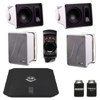Kicker KB6000 White Outdoor Speakers (2 Pairs) with Dub 480 Watt Amplifier & MB Quart N2-WBT Bluetooth Receiver