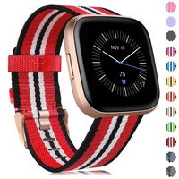 findway Compatible with Fitbit Versa/Fitbit Versa 2/Fitbit Versa Lite Bands,Versa Accessories for Women Men Breathable Woven Fabric Strap Adjustable Wristband for Fitbit Versa/Versa 2/Versa Lite