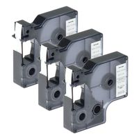 GREENCYCLE 3PK Compatible for Dymo Rhino IND 18443 3/8" x 18ft 9mm x 5.5m Permanent Vinyl Tape Labels Black on White for Rhino 1000 3000 4200 5000 5200 6000 LabelWriter 450 Duo 3M PL150 PL200 PL300