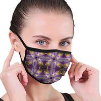 Breathable Dust Mask, Cute and Fun Mask, Unisex, Purple Abstract Fractal Flower Theme, Size 4.9x6.9 Inches (12.5x17.5 cm)