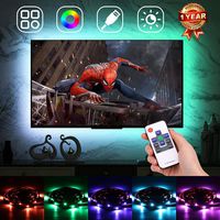 LED Strip Lights for TV Backlight, USB RGB Color Changing LED Strip, LED TV Bias Lighting Kit with Remote, Mood Light, Dimmable, 18 Colors, 20 Modes
