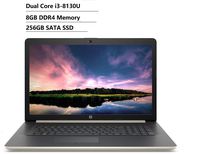 2019 HP 17 17.3 Inch HD+ Business Laptop (8th Intel Dual Core i3-8130U (Beat i5-7200U) 8GB DDR4 RAM, 256GB SSD) DVD-RW, Ethernet, HDMI, 802.11 AC WiFi, Bluetooth, Ethernet, Gold, Windows 10 64-bit