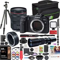 Canon EOS RP Full-Frame Mirrorless Digital Camera Body + RF 24-105mm F4 L is USM Lens 3380C012 Bundle with 500mm Preset Telephoto Lens, 64GB, VEO2 Tripod, Deco Gear Case, Filter Kit and Accessories