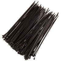 DTOL 8" Plastic Cable Zip Ties 100-Pack (Black)