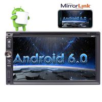 6.95 inch Android 6.0 Car Stereo - 2 Din In Dash Bluetooth GPS Head Unit - Support DVD CD Player Steering Wheel Control USB SD 3G/4G WIFI DVR CAM-IN OBD DAB+ Phone Mirror Autoradio