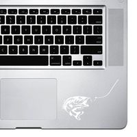 StickAny Palm Series Bass Hook Line Sticker for MacBook Pro, Chromebook, and Laptops (White)