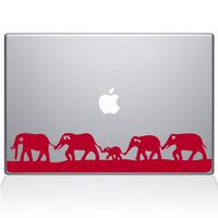 The Decal Guru Elephant March MacBook Decal Vinyl Sticker - 13" MacBook Air - Red (0152-MAC-13A-DR)